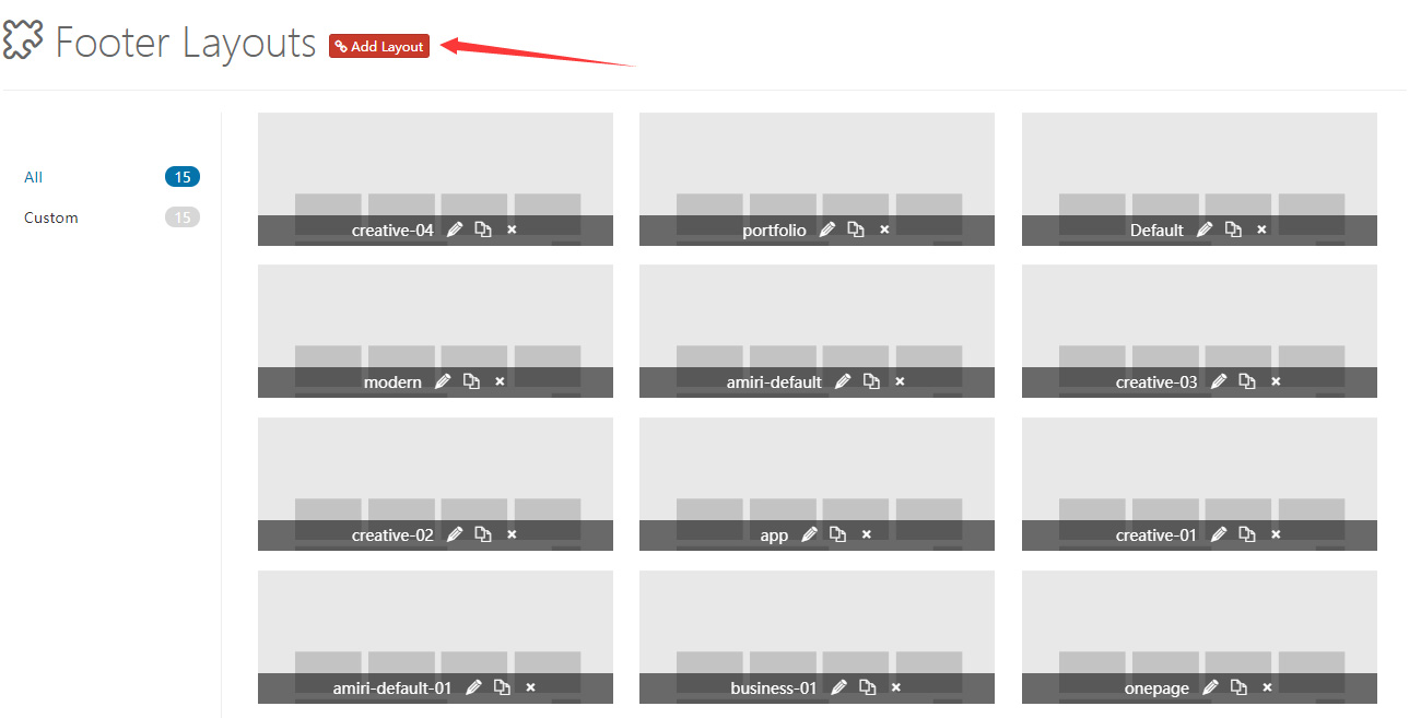 Footer Layout List