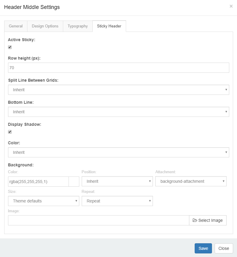 Sticky Header per Area