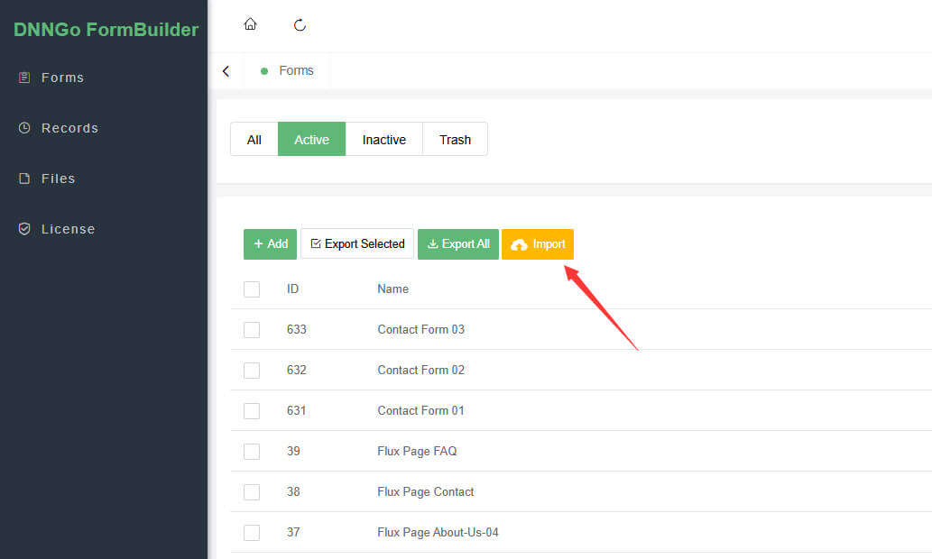Import forms